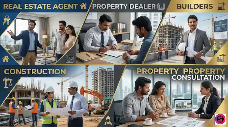 Real estate agents, builders, construction companies